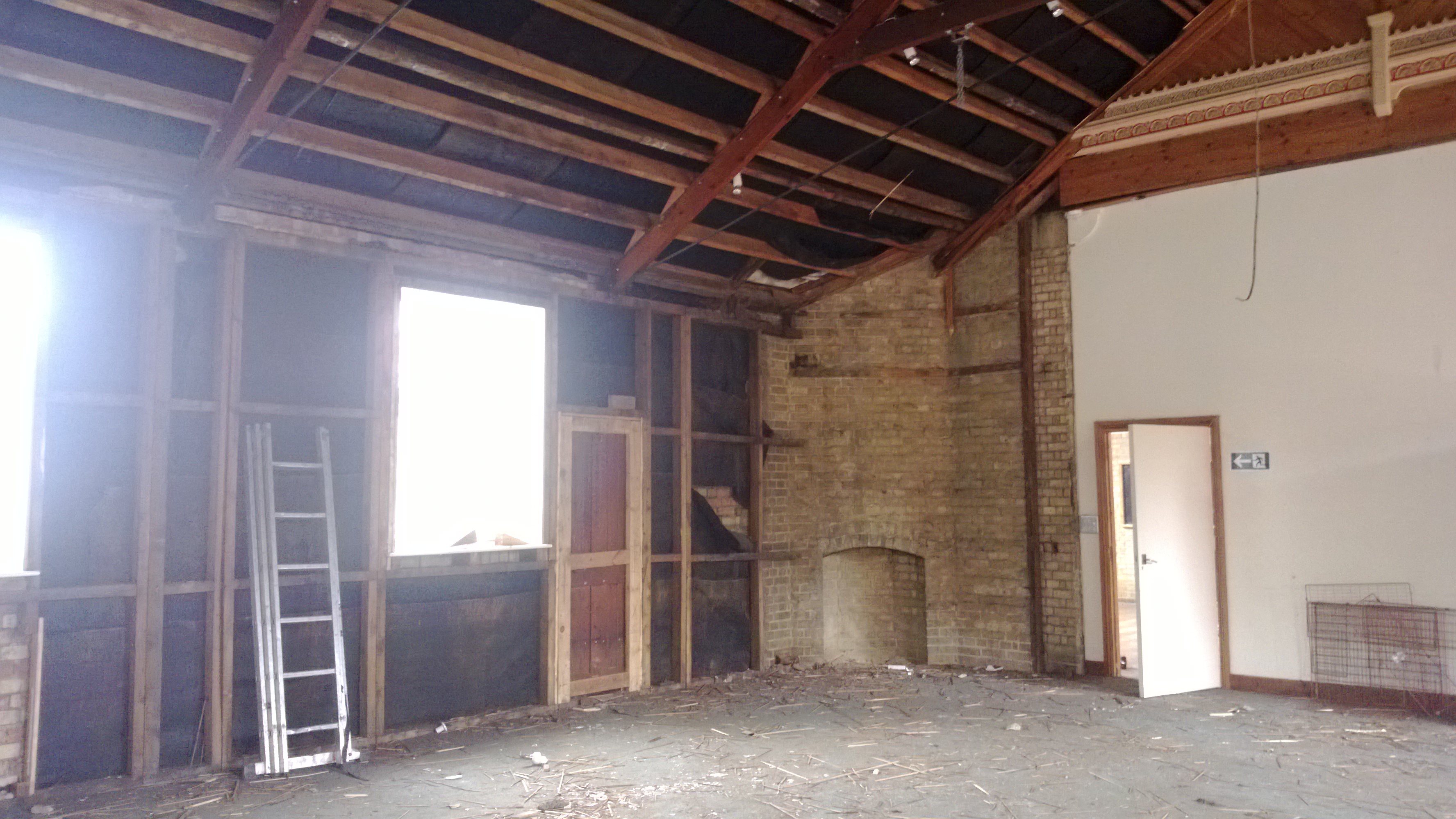 Stripped out interior of church